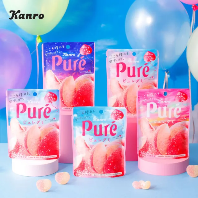 【Kanro 甘樂】鮮果實軟糖-幸福白桃氣泡飲口味(52g)