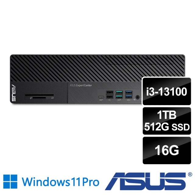 ASUS 華碩 i3四核薄型商用電腦(M700SE/i3-13100/16G/1TB HDD+512G SSD/W11P)