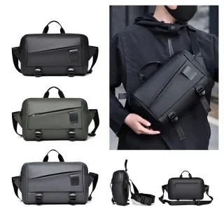 【ANTIAN】男士單肩時尚手提斜挎包 潮流百搭休閒胸包 多功能腰包 大容量郵差包(情人節禮物)