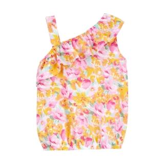 【OshKosh官方授權】花卉荷葉邊上衣童裝(美式童裝 嬰兒 吊帶褲 吊帶裙 包屁衣 牛仔)