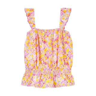 【OshKosh官方授權】花花荷葉邊背心童裝(美式童裝 嬰兒 吊帶褲 吊帶裙 包屁衣 牛仔)