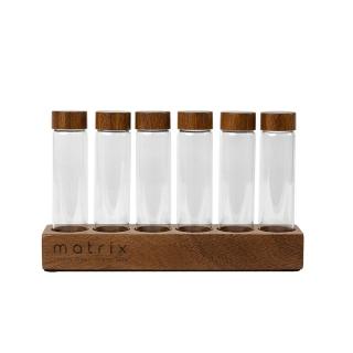 【Matrix】胡桃木蓋咖啡豆玻璃試管密封儲存罐 6入組(咖啡豆 密封罐 試管)