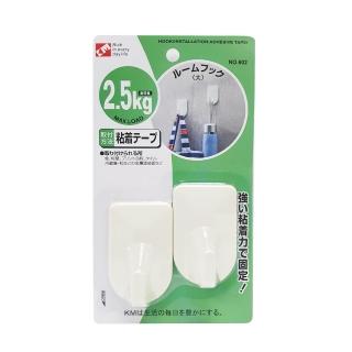 【YOLE 悠樂居】日本免釘多用無痕掛勾2入-中2.5KG#1326030(耐重黏性強 免鑽免釘 萬用掛勾)