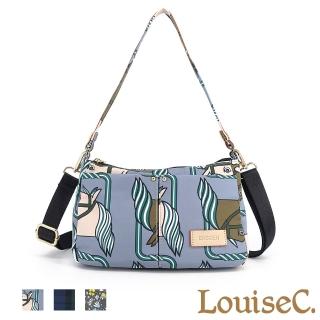 【LouiseC.】真皮 Tree House 真牛皮+質感尼龍側抓摺小肩背斜揹包-3色(真皮包包 YS20077)