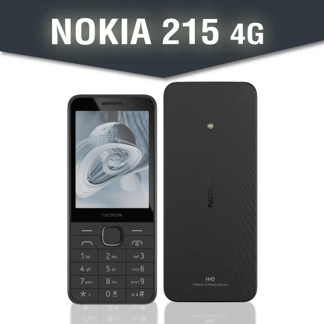 【NOKIA】215 直立式4G手機_黑色(#直立式#無照相#支援VOLTE#注音按鍵#全新品#4G#黑色)