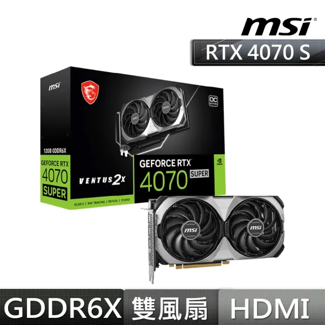 【MSI 微星】原廠 Display 線 DP 線 1.2版 1.5M+微星GeForce RTX 4070 SUPER 12G VENTUS 2X OC(組合9-1)