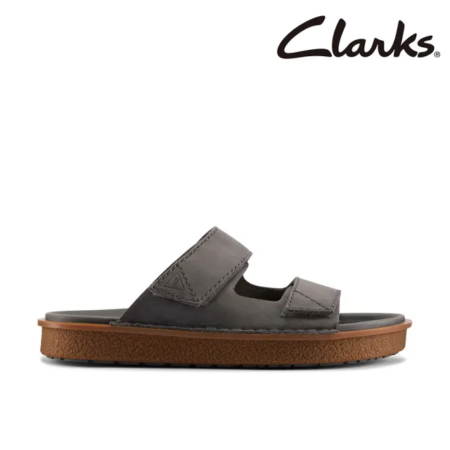 【Clarks】男鞋 Litton Strap 兩片式魔鬼氈設計拖鞋 涼鞋(CLM76579S)