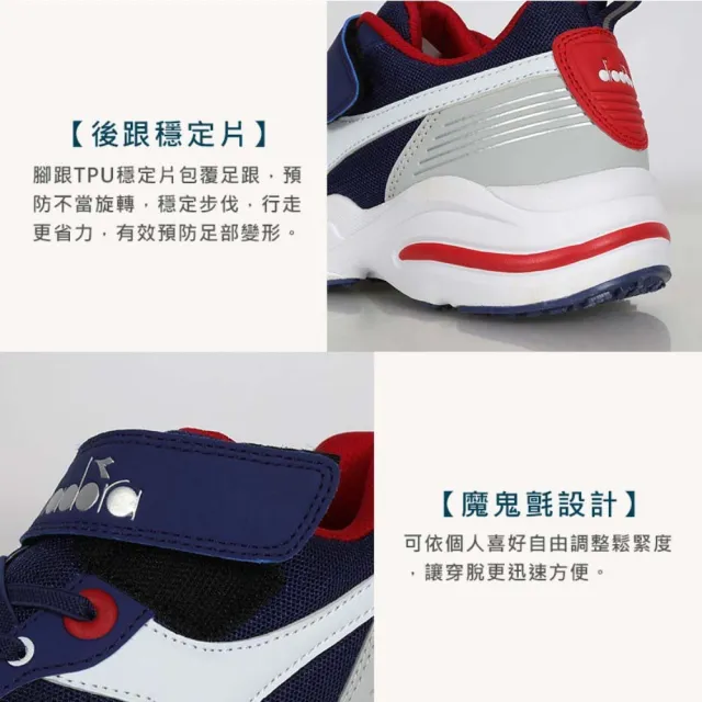 【DIADORA】22-24.5CM_男大童生活時尚運動鞋-寬楦 運動 訓練 休閒(DA13081)