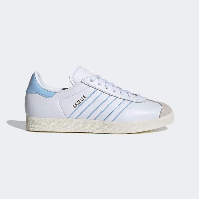 【adidas 愛迪達】Gazelle 男女 休閒鞋 運動 經典 復古 阿根廷隊 皮革 流行 穿搭 白 寶寶藍(ID3718)