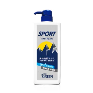 【Green 綠的】男性抗菌沐浴乳850ml(運動修護 清爽麝香)