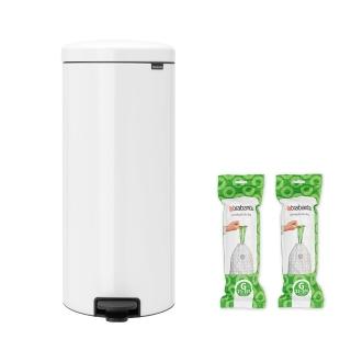 【Brabantia】NEWICON環保垃圾桶30L-多色任選 贈2包共40入專用垃圾袋(超值優惠組)