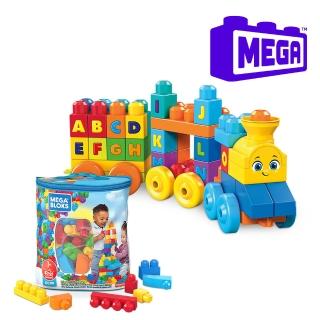 【Mega Bloks 美高積木】音樂字母學習火車+80片積木(兒童積木/學習積木/創意DIY拚搭)