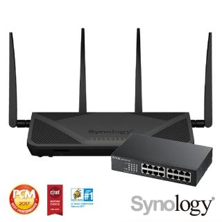 【Synology 群暉科技】搭 16埠 網路交換器 ★ RT2600ac 雙頻 WiFi 5 路由器/分享器