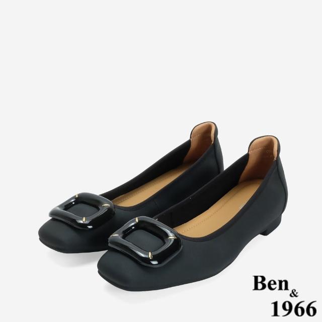 【Ben&1966】高級絲綢羊皮可愛方釦舒適包鞋-24658
