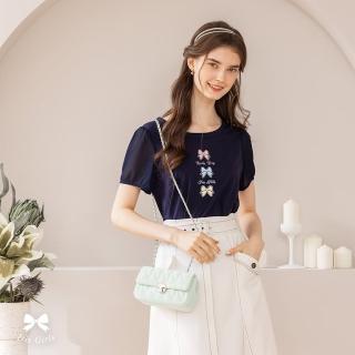 【Iris Girls 艾莉詩】甜美蝴蝶結棉質上衣(41950)