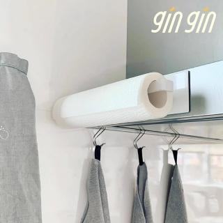 【gin gin】磁吸 廚房紙巾架 黑/白(紙巾架 毛巾架 面紙盒 廚房紙巾 衛生紙盒 無痕掛勾 廚房置物架)