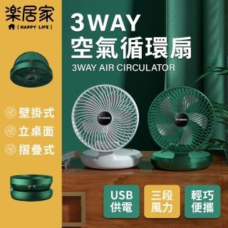 【樂居家】USB 折疊式空氣循環扇(隨身電風扇 推車風扇 桌上風扇 壁掛風扇 車用風扇 車宿 車露 露營車)