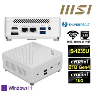【MSI 微星】Cubi5 12M i5十核{風漂龍R04DP} Win11Pro迷你電腦(i5-1235U/16G/2TB M.2 Gen4)