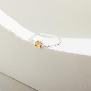 【SPANCONNY 飾品控】盼 l 黃水晶 S925純銀 l 天然石輕珠寶戒指(招財+事業)