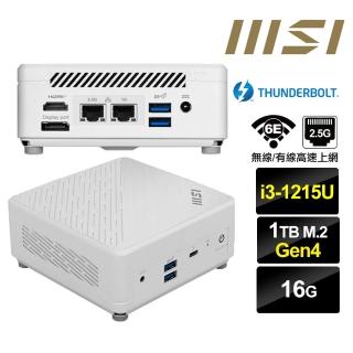 【MSI 微星】Cubi5 12M i3六核{風漂龍Q16C} 迷你電腦(i3-1215U/16G/1TB M.2 Gen4)