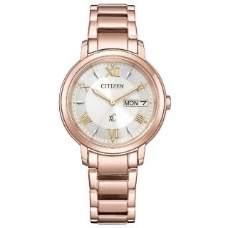 【CITIZEN 星辰】xC 亞洲限定俏皮甜心光動能時尚女錶-銀x玫瑰金/32.5mm(EW2426-62A)