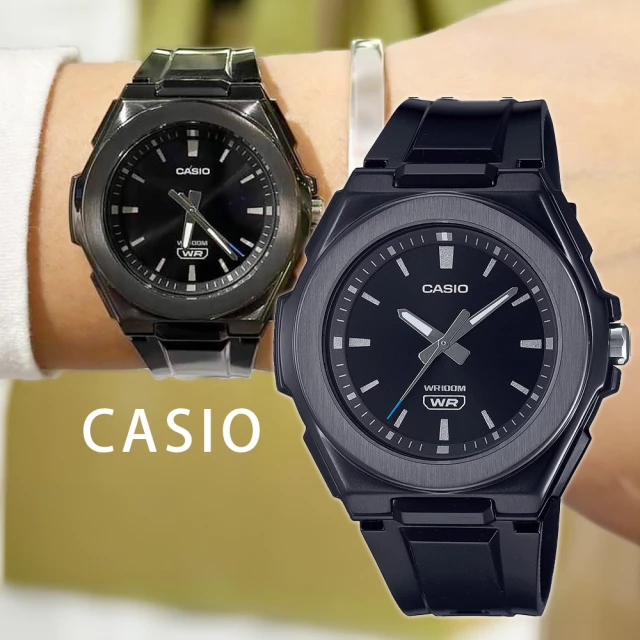 CASIO 卡西歐 LWA-300HB-1E 運動休閒 簡約粗框指針 無字設計 個性 金屬錶圈 百米防水 指針錶 手錶