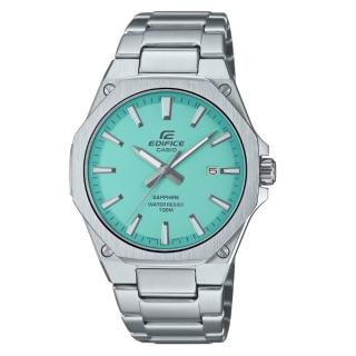 【CASIO 卡西歐】EDIFICE 輕薄系列八角手錶 湖水綠 EFR-S108D-2B 39.9mm