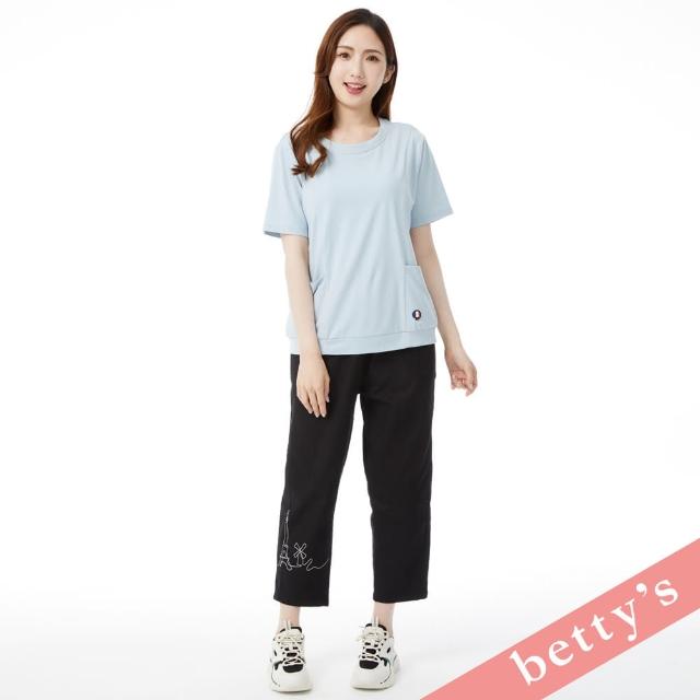 【betty’s 貝蒂思】腰鬆緊風景直筒長褲(黑色)