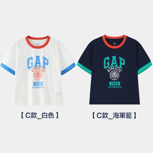 【GAP】男女裝 Logo印花純棉圓領短袖T恤-多款任選(465583&465443&465261)