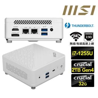 【MSI 微星】Cubi5 12M i7十核{風漂龍S0BD} 迷你電腦(i7-1255U/32G/2TB M.2 Gen4)