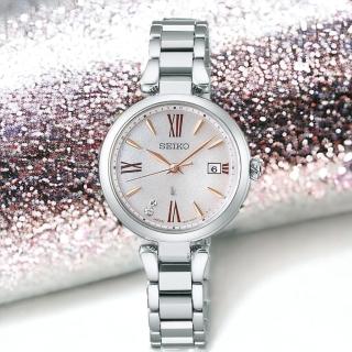 【SEIKO 精工】Lukia 太陽能錶 鈦金屬 手錶 女錶 指標錶 手錶 禮物 畢業(1B32-0BK0S .SSQW081J SK043)