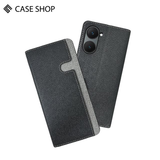 【CASE SHOP】vivo Y28s 前收納側掀皮套-黑(內襯卡片夾層 翻蓋站立)