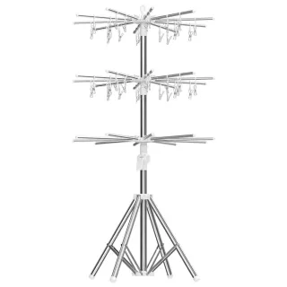 【網藝】多桿旋轉不銹鋼摺疊曬衣架(掛衣架 晾衣架 晾衣桿 曬衣桿)