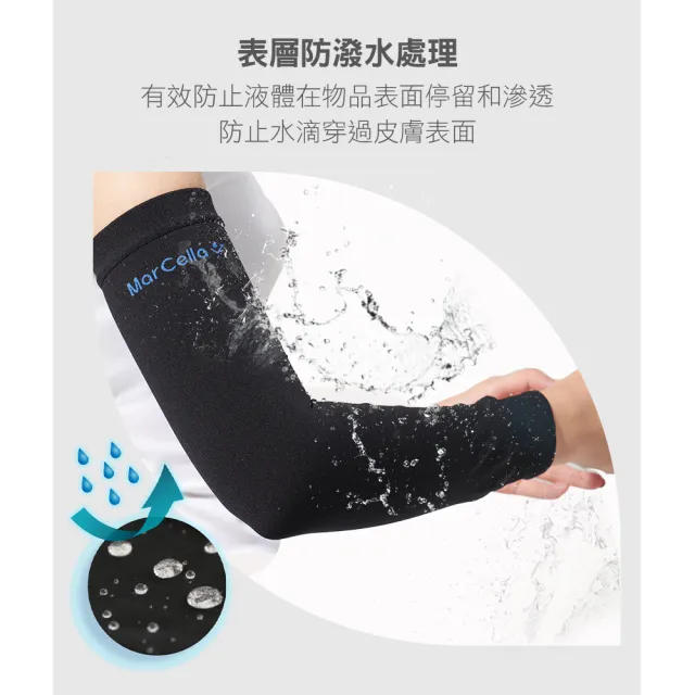 【MarCella 瑪榭】MIT-aquatimo涼感冰涼紗防潑水防曬袖套(運動袖套/涼感袖套/抗UV)