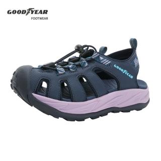 【GOODYEAR 固特異】露營趣-護趾運動涼鞋/女鞋 防撞頭 耐磨 橡膠 厚底 緩震 藍紫(GAWS42626)