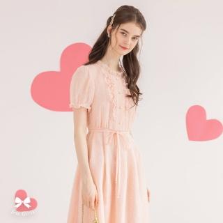 【Iris Girls 艾莉詩】甜美圓舞曲波浪拼接洋裝(41666)