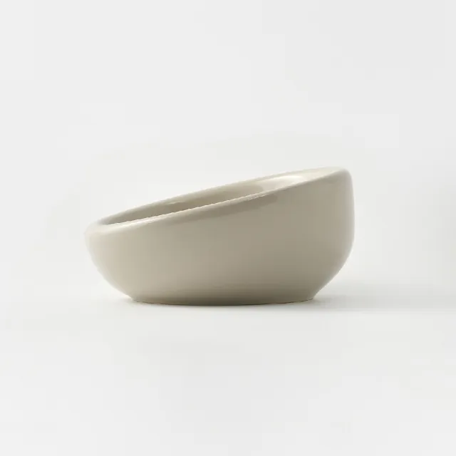 【MUJI 無印良品】網購限定/器寵物碗木架組/大/灰米