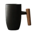 【Royal Duke】木柄窯燒陶瓷馬克杯350ML(兩入組 多款任選 馬克杯 咖啡杯 陶瓷 馬克杯 杯 杯子 水杯)