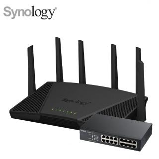 【Synology 群暉科技】搭 16埠 網路交換器 ★ RT6600ax 三頻 WiFi 6 路由器/分享器