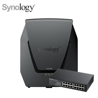 【Synology 群暉科技】搭 16埠 網路交換器 ★ WRX560 雙頻 WiFi 6 Mesh 路由器/分享器