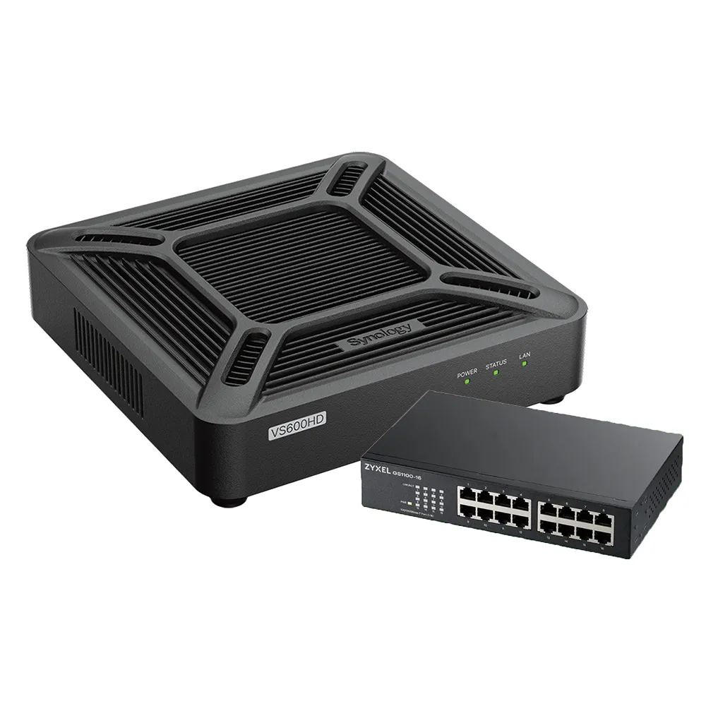 【Synology 群暉科技】搭 16埠 網路交換器 ★ VS600HD 電視牆監控播放器