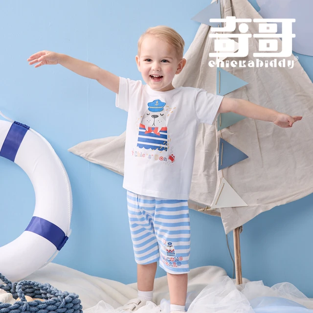 奇哥 Chic a Bon 男童裝 海洋守護隊海象白色T恤/上衣-吸濕排汗+抗UV(1-6歲)