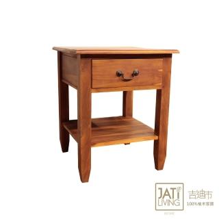 【吉迪市柚木傢俱】全柚木單抽床頭櫃/邊桌 HY070(簡約 多功能 用途 開放 禪意 中國風 仿古 低調 沉穩)