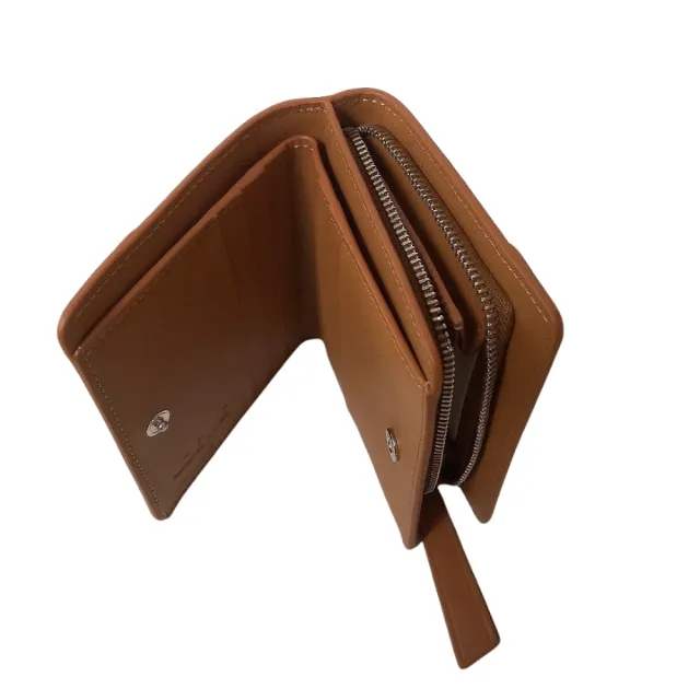 【LOEWE 羅威】LOEWE Puzzle compact wallet 經典款 淺棕色 小牛皮 皮革 摺疊錢包(C510Z41X122530)