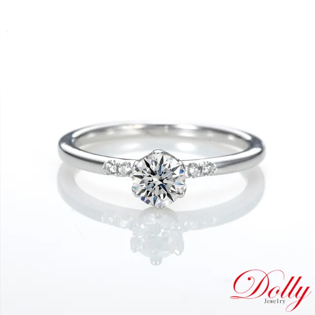 【DOLLY】0.30克拉 求婚戒完美車工18K金鑽石戒指(039)