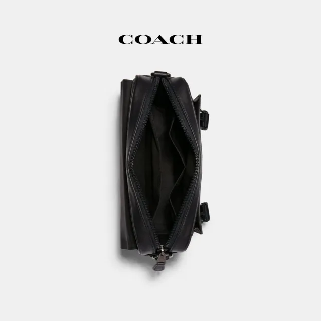 【COACH蔻馳官方直營】TRACK經典Logo印花斜背手袋-QB/炭黑色/黑色(C3747)