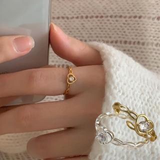 【LEESA】618 愛心戒指\鑽石戒指\寶石戒指\鏤空戒指\可愛戒指\戒環\指環\飾品配件\日系戒指\韓國戒