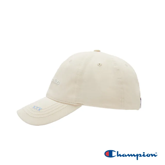 【Champion】官方直營-光變刺繡草寫LOGO棒球帽(淺米色)