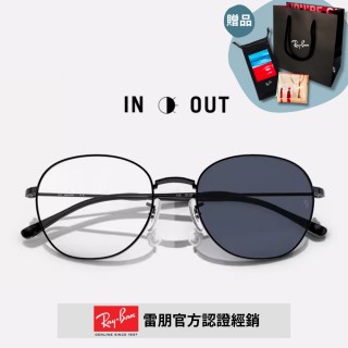 【RayBan 雷朋】圓形金屬變色鏡片太陽眼鏡(RB3809-002/GG 55mm 變色鏡片)