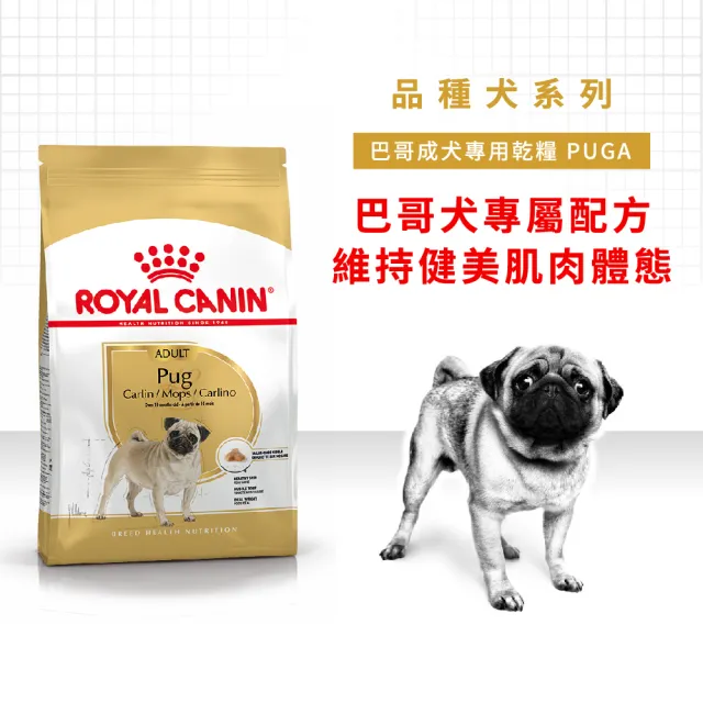 【ROYAL 法國皇家】巴戈成犬專用飼料 PUGA 3KG(狗乾糧 狗飼料)